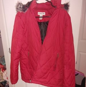 Cherokee size 12 XL winter parka coat color red